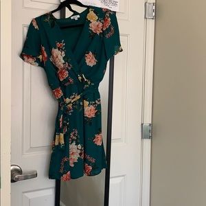 Green floral dress